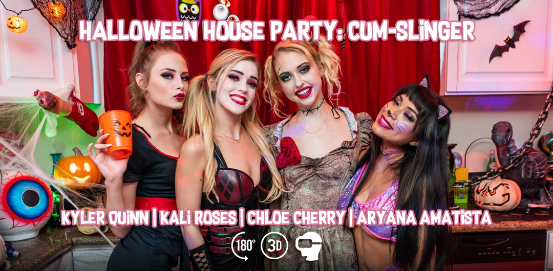 Halloween House Party: Cum-Slinger - Aryana Amatista, Chloe Cherry, Kali Roses, Kyler Quinn